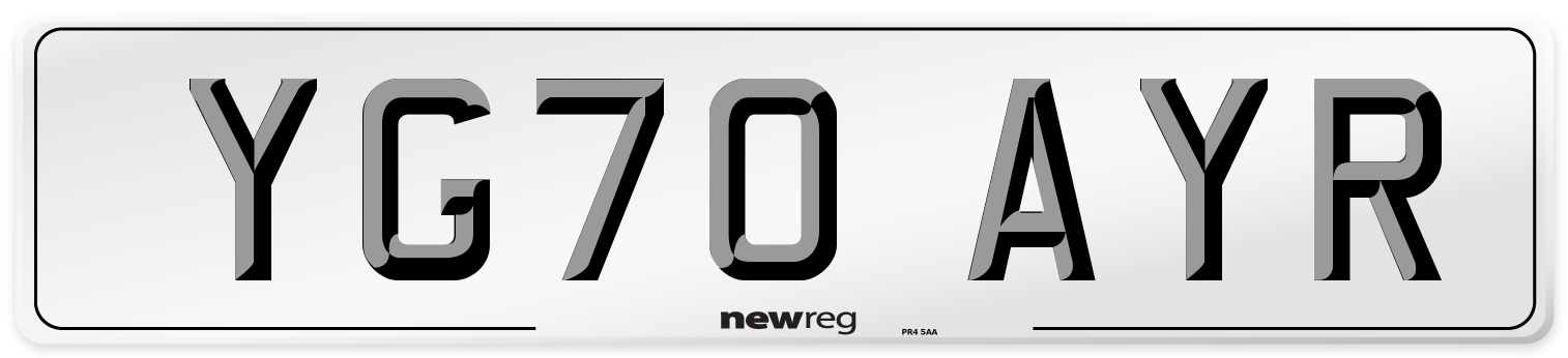 YG70 AYR Number Plate from New Reg